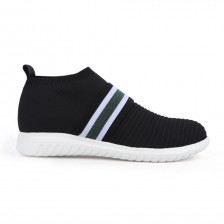 "NORI" FLY-KNIT LOW BOOTIE SNEAKER WITH WIDE ELASTIC BAND