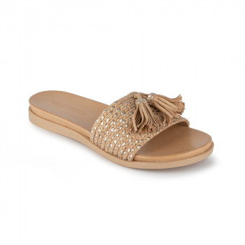  LEATHER BRAIDED UPPER SANDAL FALTS WITH TISSUE 